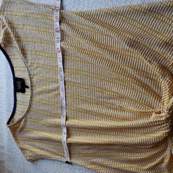 Anthropologie W5 Yellow & White Twist Front Striped Top Size S - Picture 6 of 10